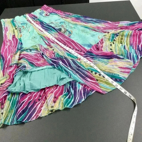 Anu Womens Multicolor Abstract Ruffle Skirt Size Small - Picture 6 of 8